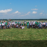 150 de biciclisti au scris un mesaj care a fost pozat din avion, la Aerodromul Sirna | Fotoreportaj